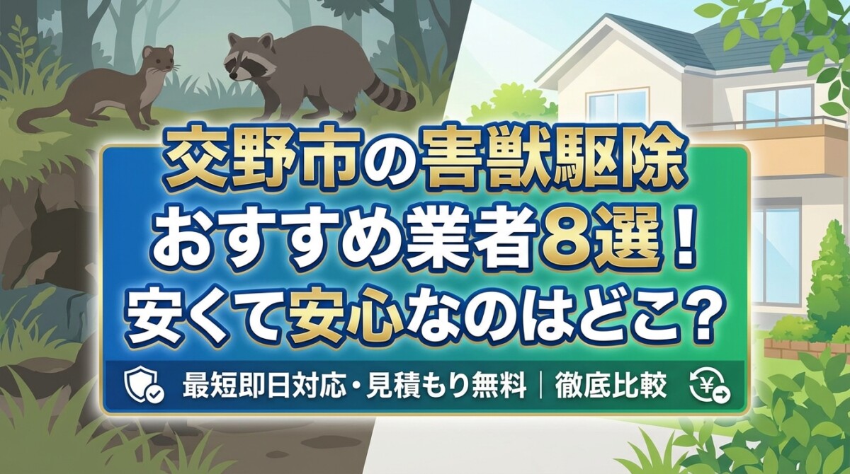交野市の害獣駆除おすすめ業者8選!安くて安心なのはどこ?
