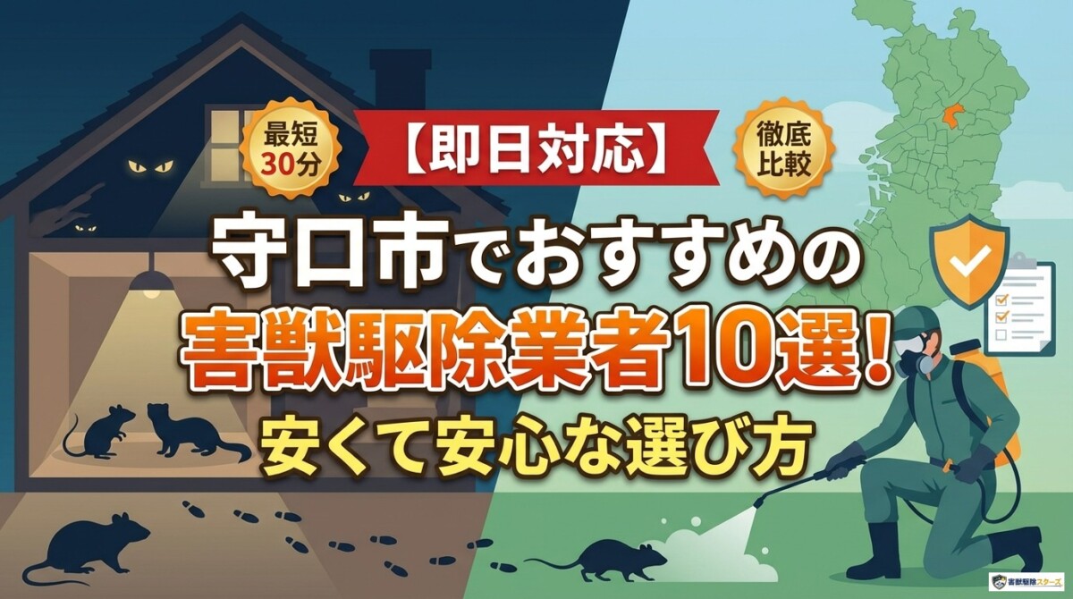【即日対応】守口市でおすすめの害獣駆除業者10選!安くて安心な選び方