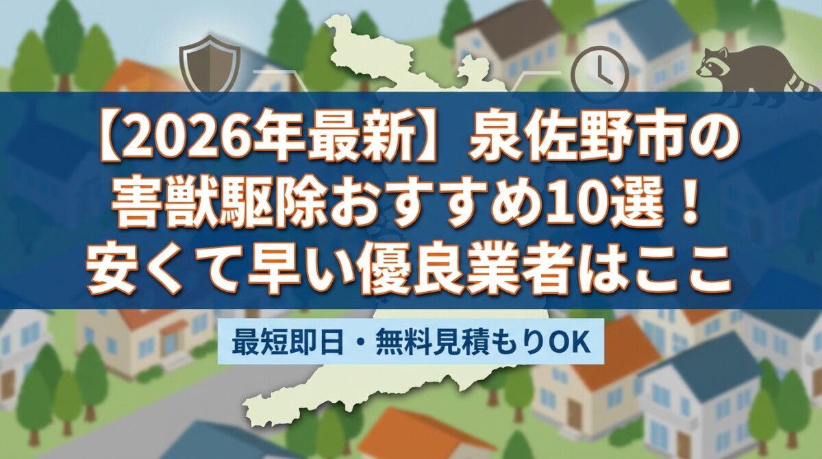 【2026年最新】泉佐野市の害獣駆除おすすめ10選!安くて早い優良業者はここ