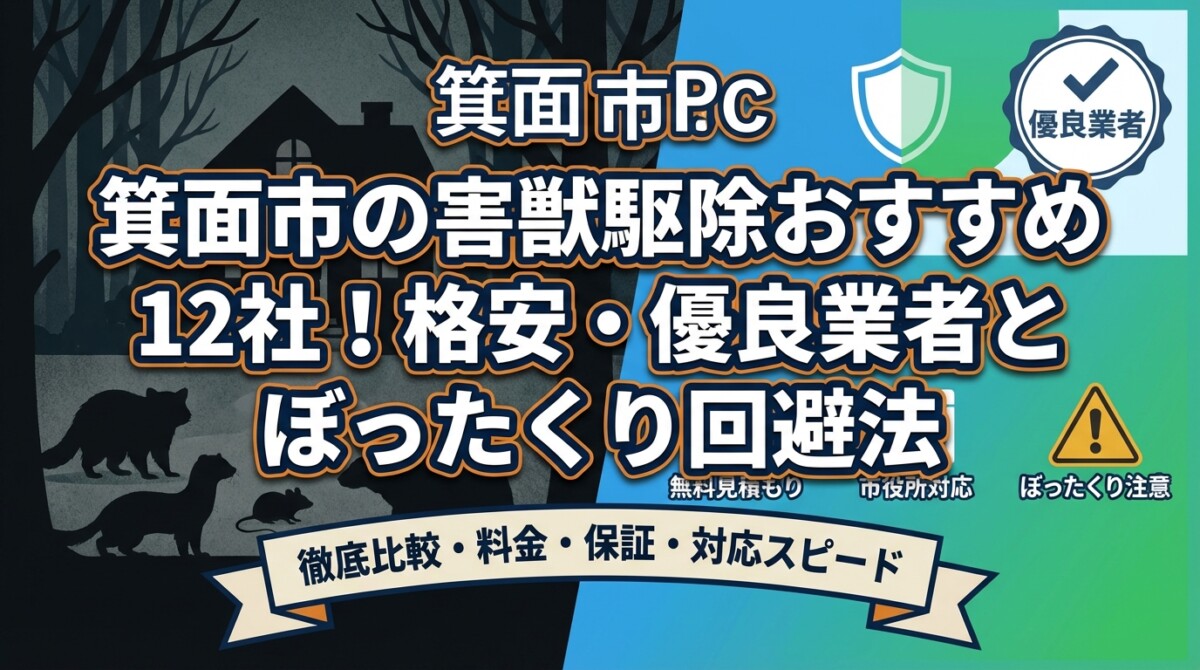 箕面市の害獣駆除おすすめ12社!格安・優良業者とぼったくり回避法