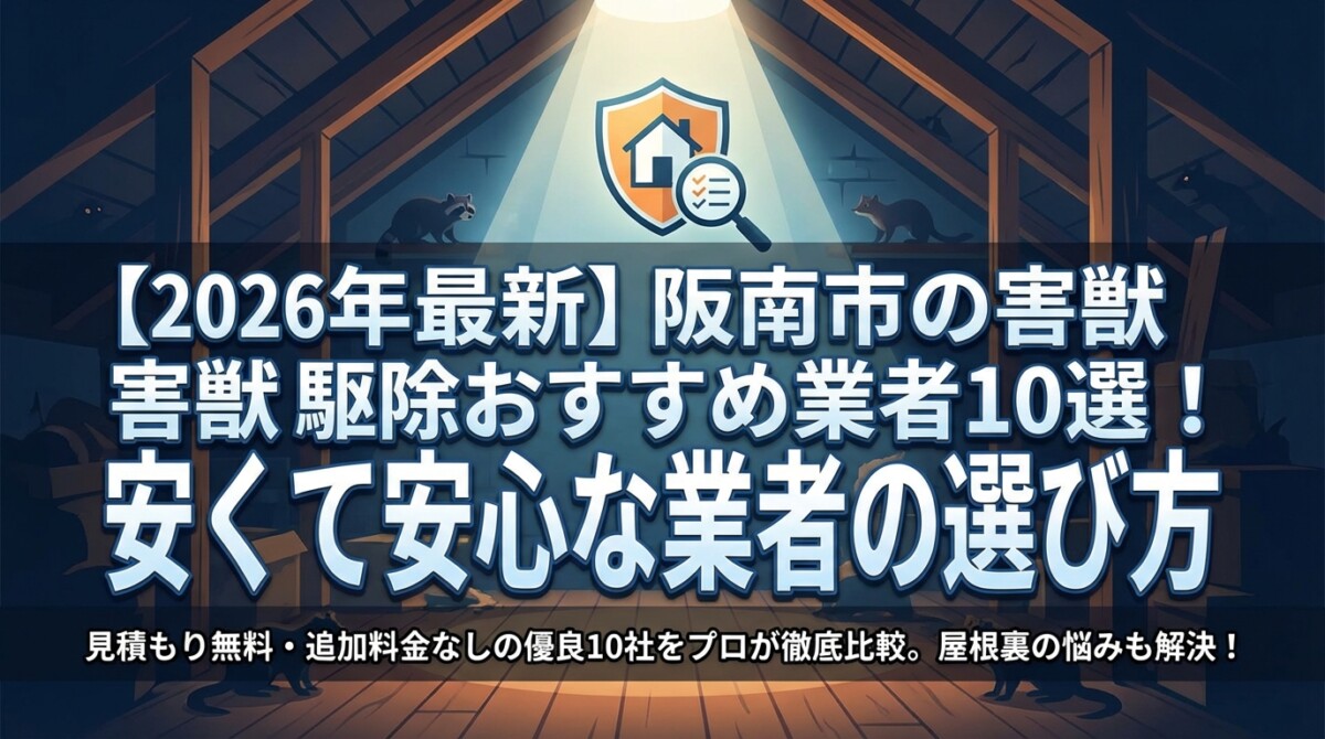 【2026年最新】阪南市の害獣駆除おすすめ業者10選!安くて安心な業者の選び方