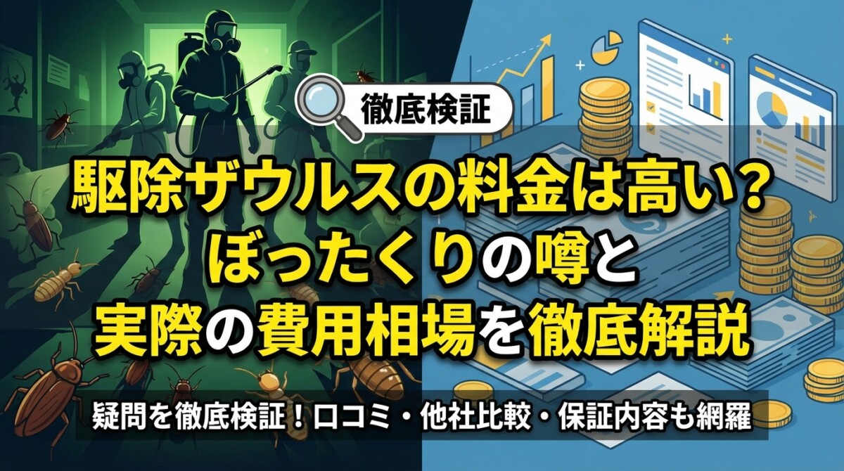 駆除ザウルスの料金は高い?ぼったくりの噂と実際の費用相場を徹底解説
